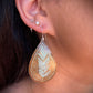 Etched Brass Metal Earrings - Byfield Fern Teardrop