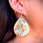 Etched Brass Metal Earrings - Medium Dragonfly