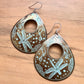Etched Brass Metal Earrings - Large Dragonfly