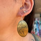Etched Brass Metal Earrings - Female Form