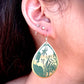 Etched Brass Metal Earrings - Medium Dragonfly