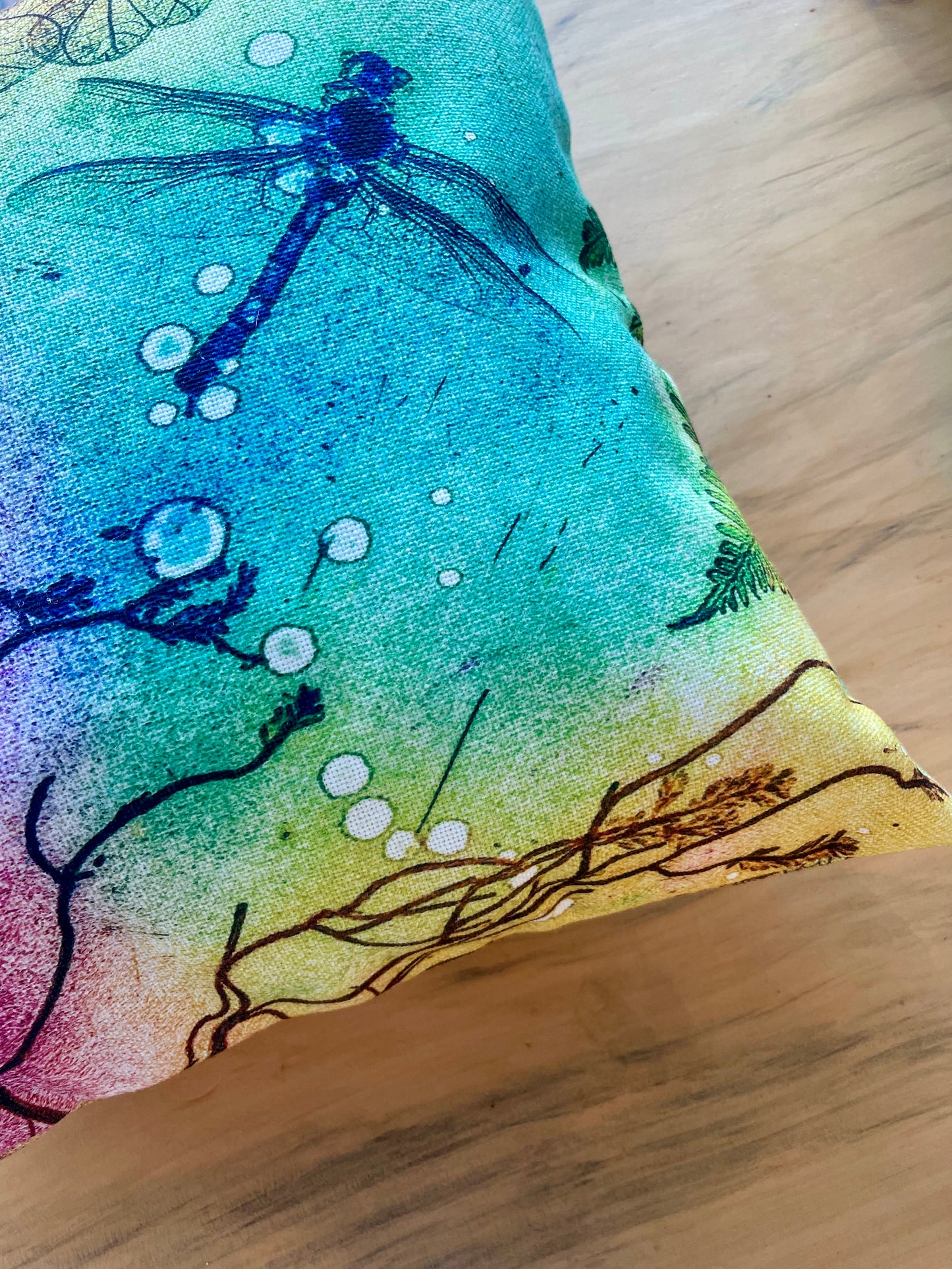 Rainbow Dragonfly Cushion Cover