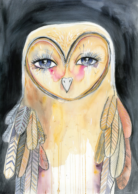 Human Owl Art Print