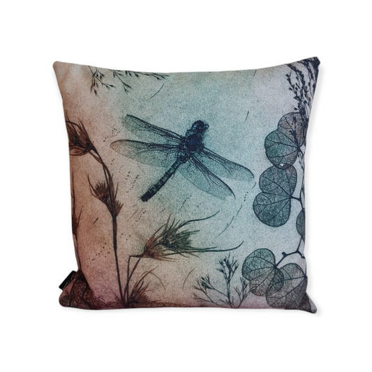 Rustic Dragonfly Cushion Cover