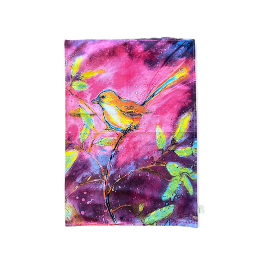 Tea Towel - Pink Wren