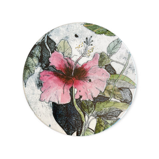 Hibiscus Ceramic Coaster