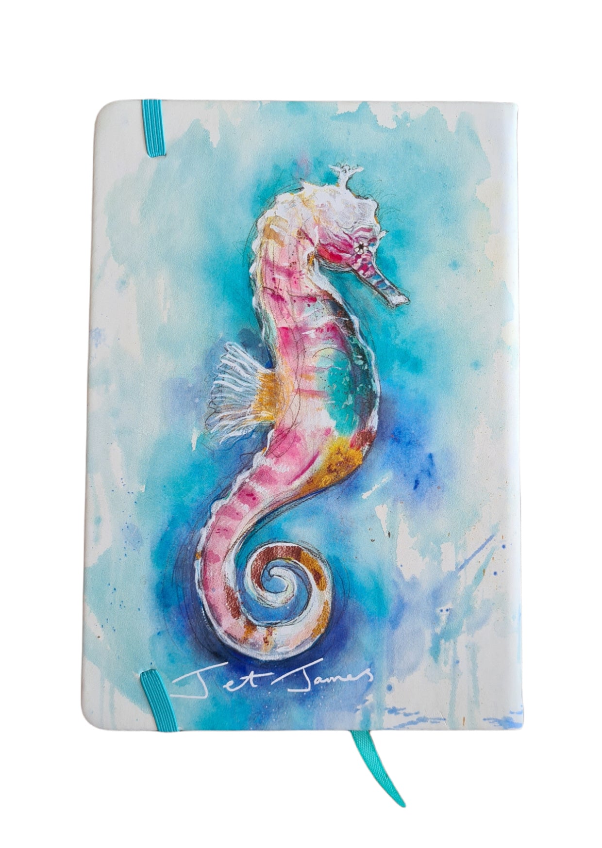 Unlined Notebook - Pink Seahorse