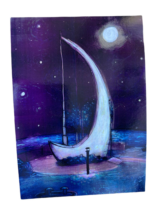 Postcard - Night Singing Ship