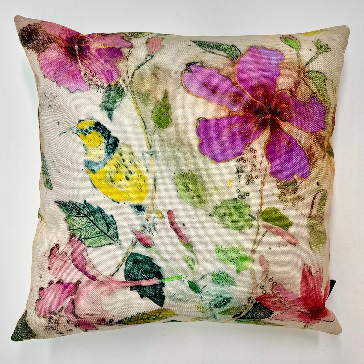 Sunbird and Hibiscus Cushion Cover