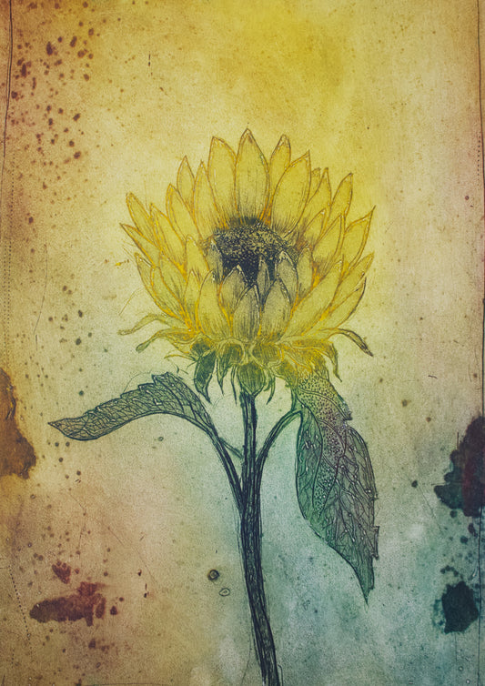 'Sunflower' Original Collagraph