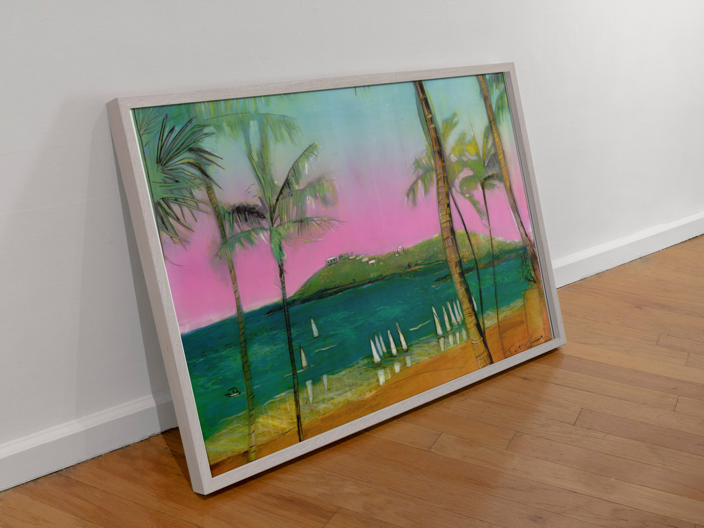 'Yeppoon Main Beach (View Through The Palms)' Fine Art Print