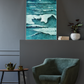 Full Moon Waves Art Print