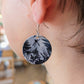 Black and White Dragonfly -  Wooden Earrings