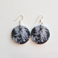 Black and White Dragonfly -  Wooden Earrings