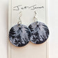Black and White Dragonfly -  Wooden Earrings