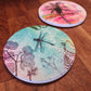 Pink Palm Ceramic Coaster