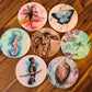Pink Palm Ceramic Coaster
