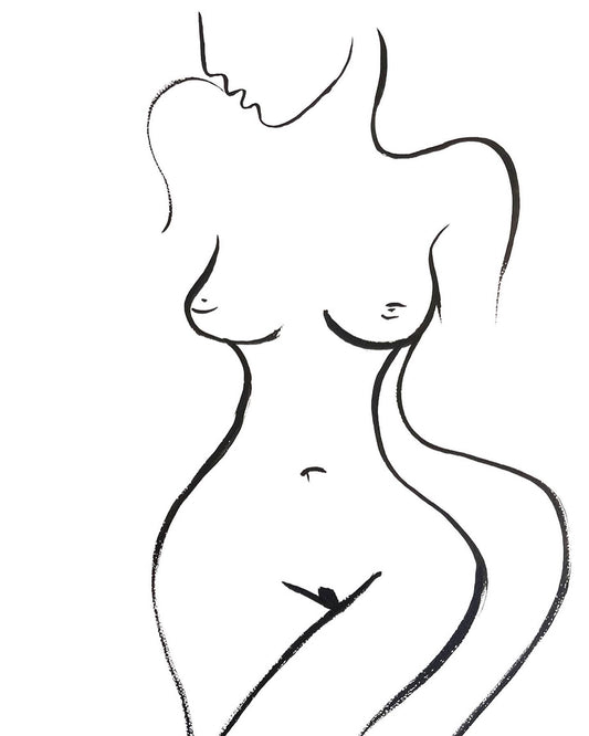 Black and White Nude Ink Drawing #1