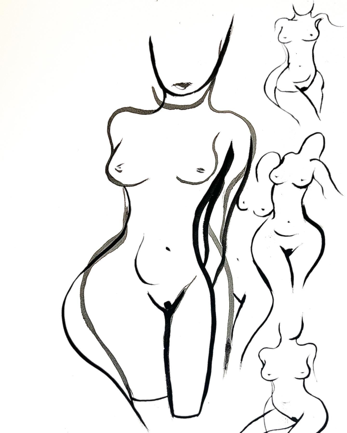 Black and White Nude Ink Drawing #9