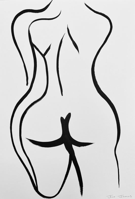 Black and White Nude Ink Drawing #13