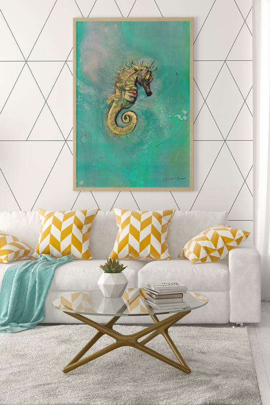 'Into the Blue Seahorse' Fine Art Print