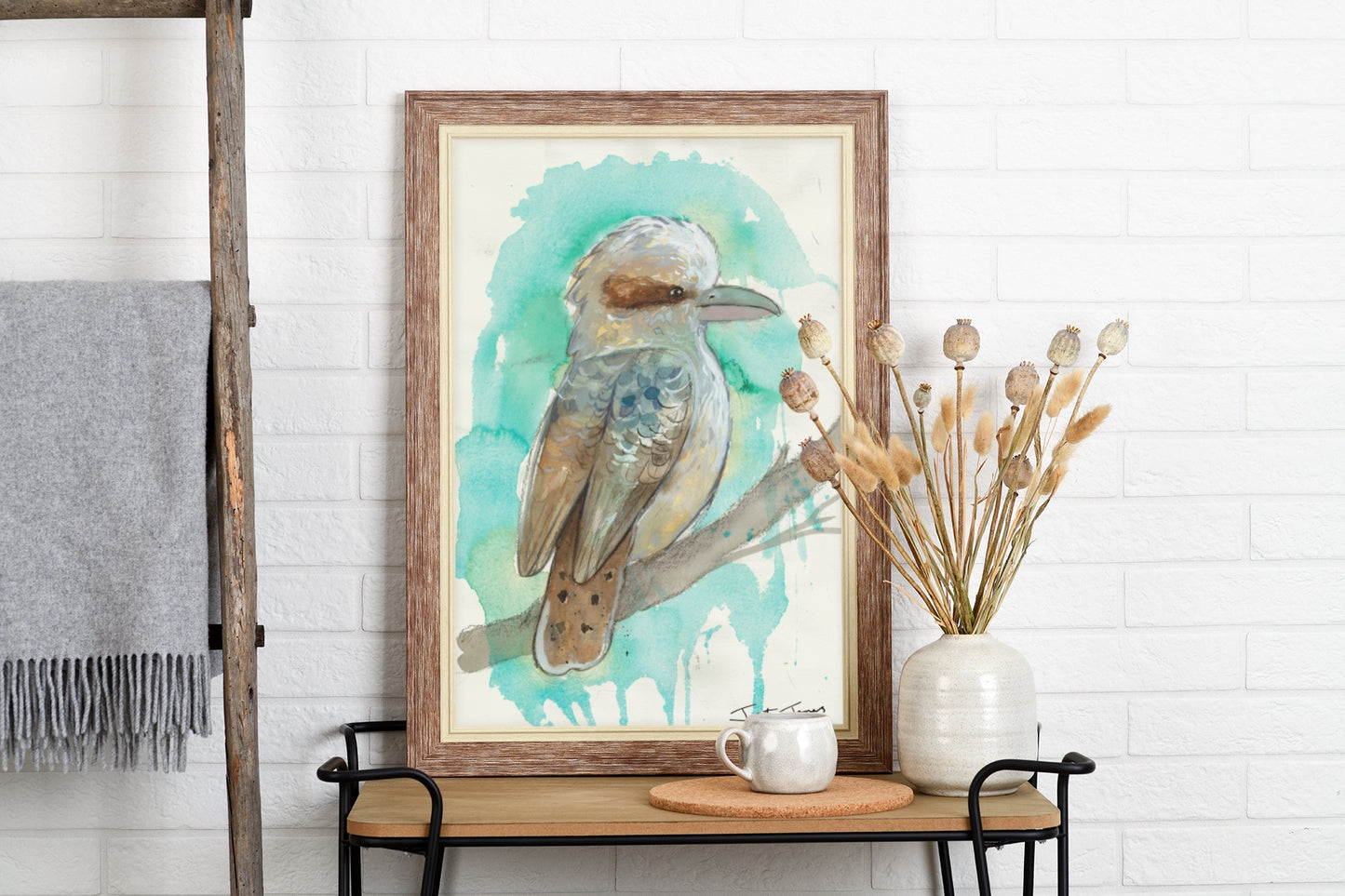 'Watercolour Kookaburra' Fine Art Print