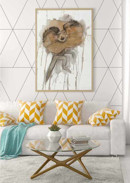 Frilled Neck Lizard Art Print