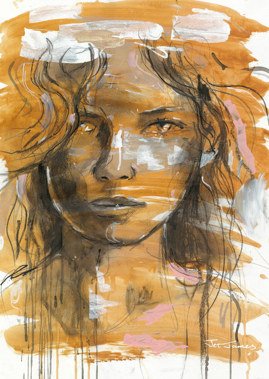 Orange Outback Portrait Fine Art Print