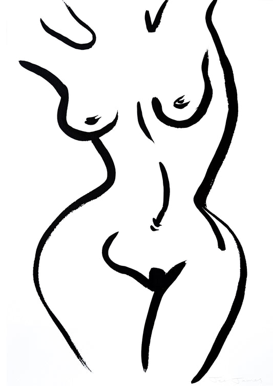 Black and White Nude Ink Drawing #18
