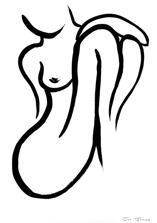 Black and White Nude Ink Drawing #19
