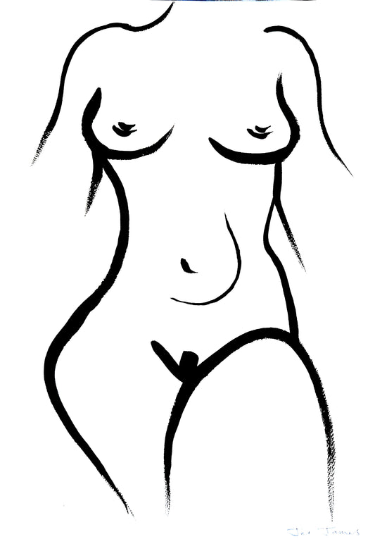 Black and White Nude Ink Drawing #20
