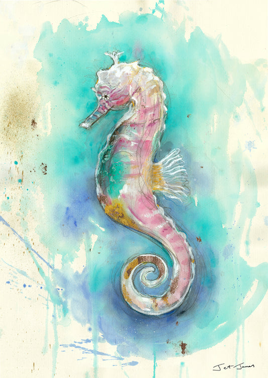 Pink Sea Horse Fine Art Print