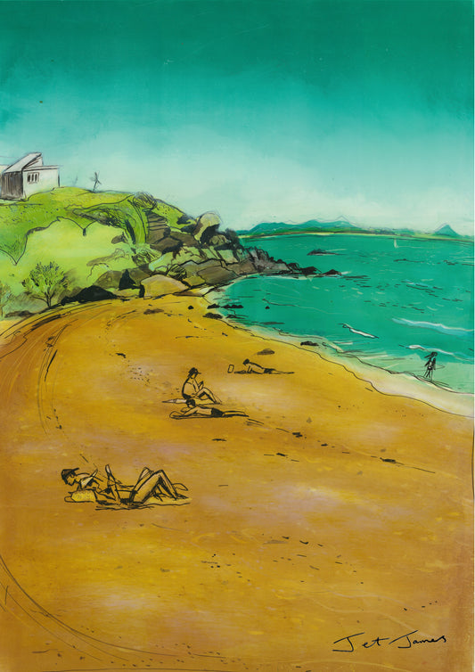 'Sunbaking At Cooee Bay' Fine Art Print